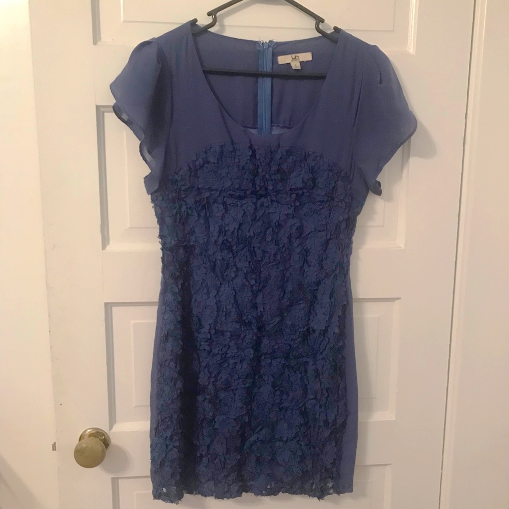 Blue appliqué dress